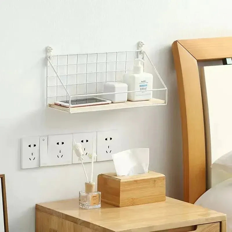 CHECKS AND BOXES WALL SHELF