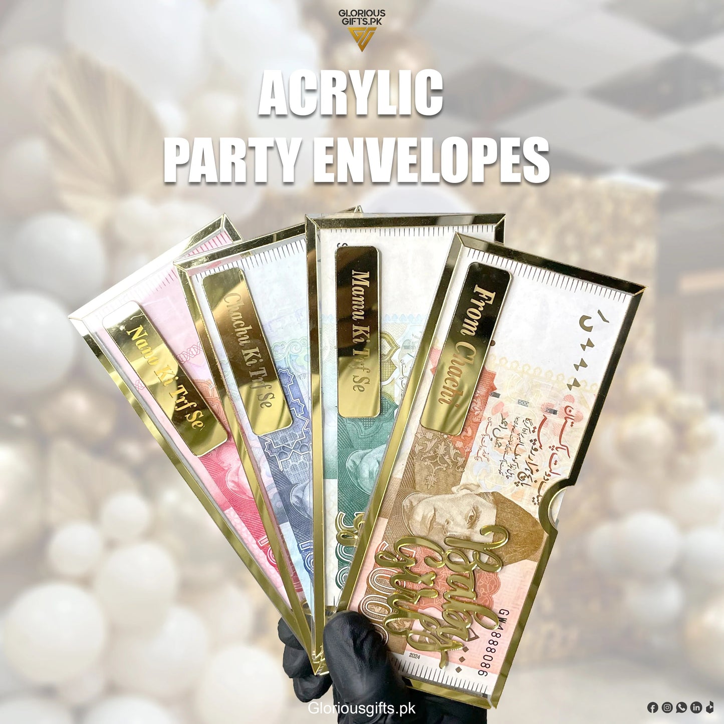 Acrylic Gift Envelope – Elegant Greeting & Money Holder for Special Occasions