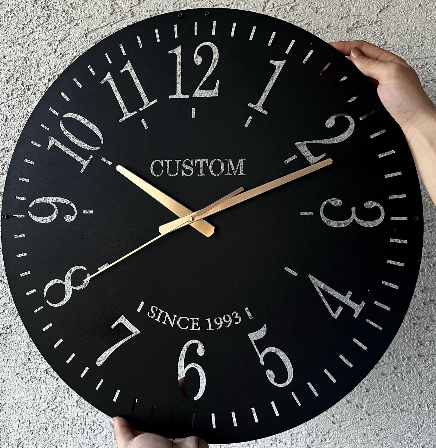 Personalized Metal Wall Clock with Custom Name And Date