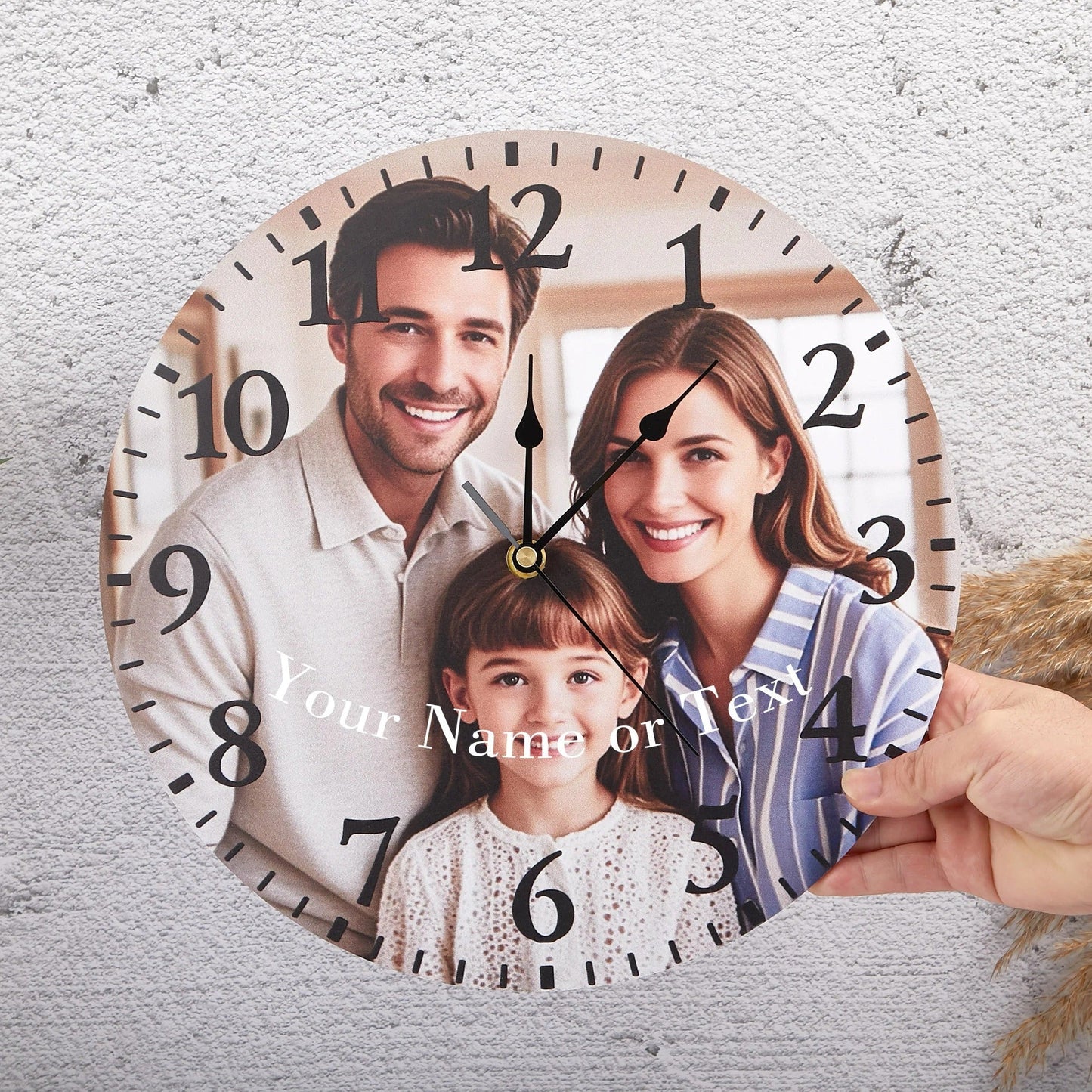 Custom Wall Clock with Picture|Personalized Name Clock|Home Decoration Clock