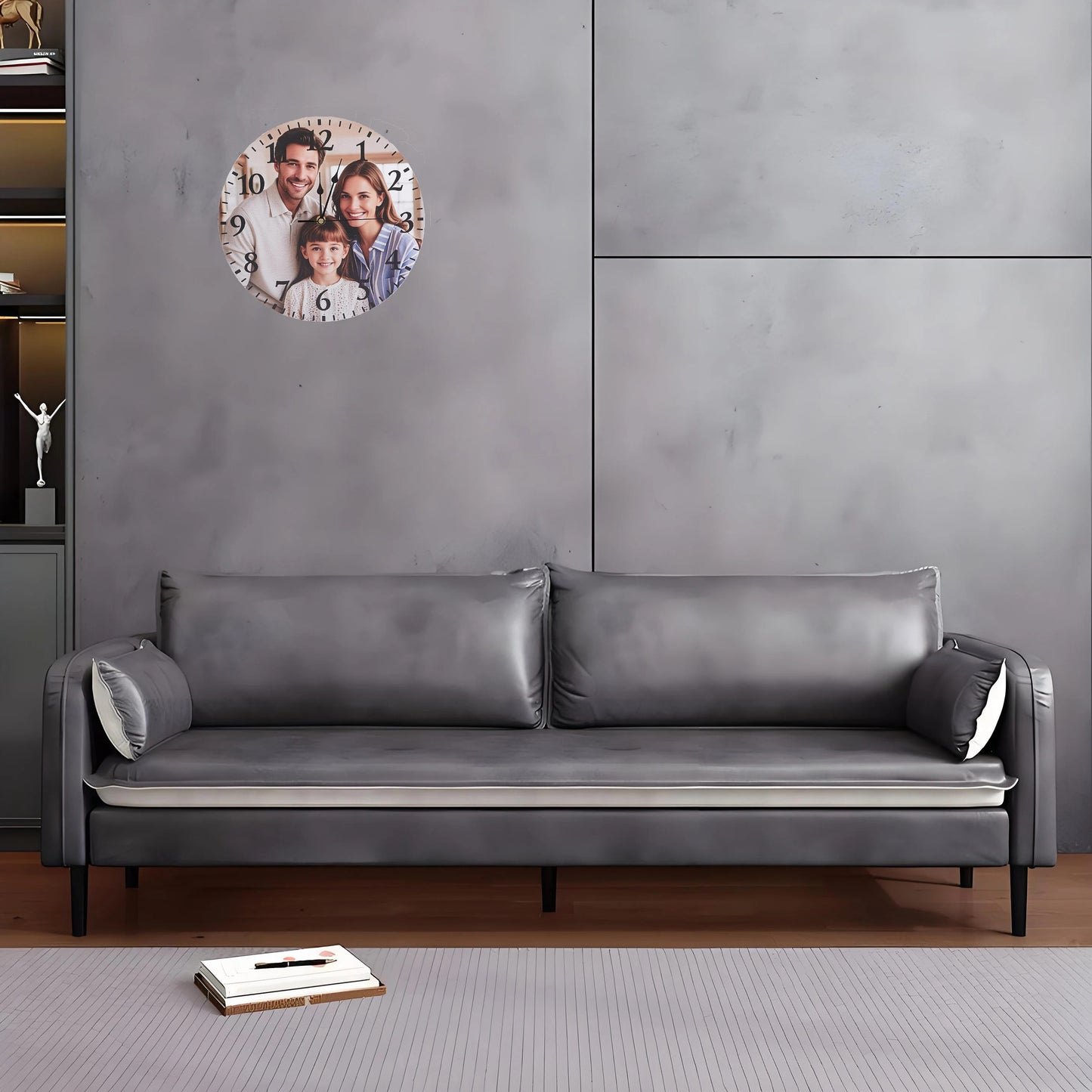 Custom Wall Clock with Picture|Personalized Name Clock|Home Decoration Clock