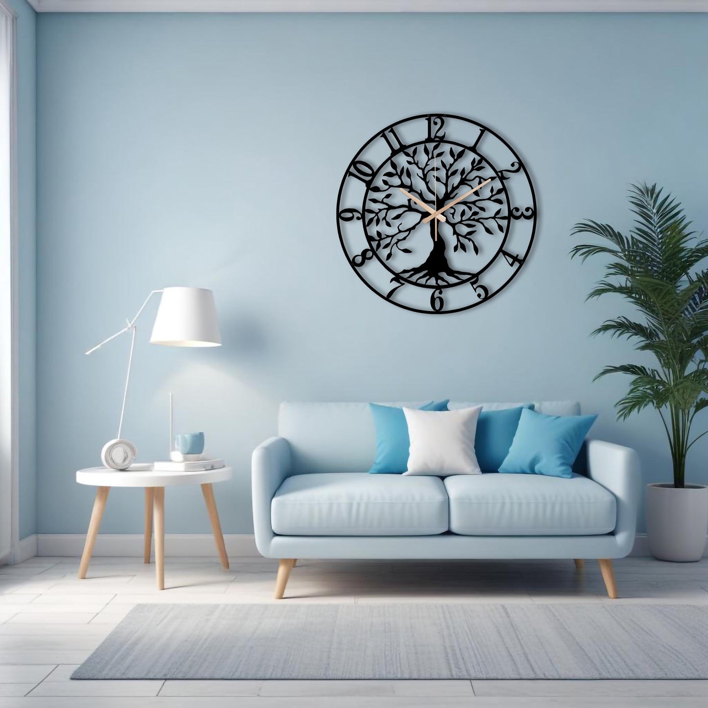 Modern Design Tree Wall Clock|Wall Art For Home Decor|Living Room Large Metal Clock