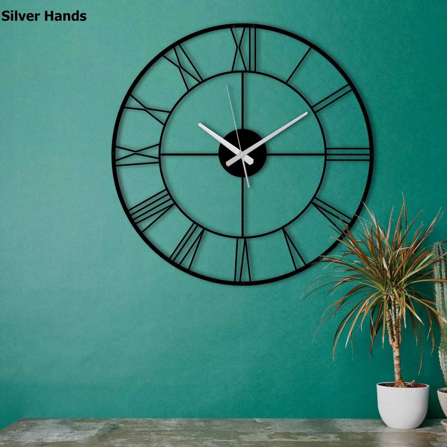 Modern Metal Wall Clock with Roman Numeral|Unique Wall Clock