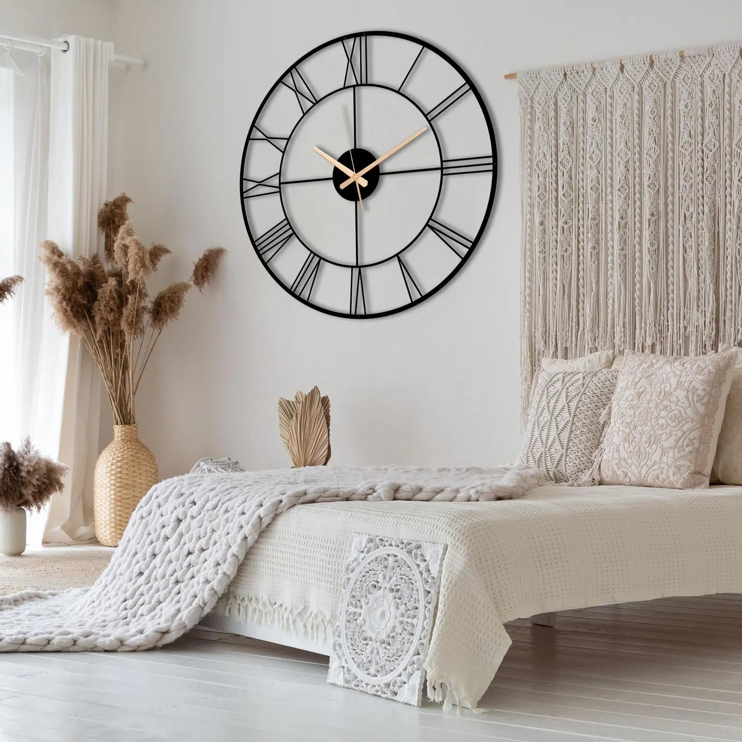 Modern Metal Wall Clock with Roman Numeral|Unique Wall Clock