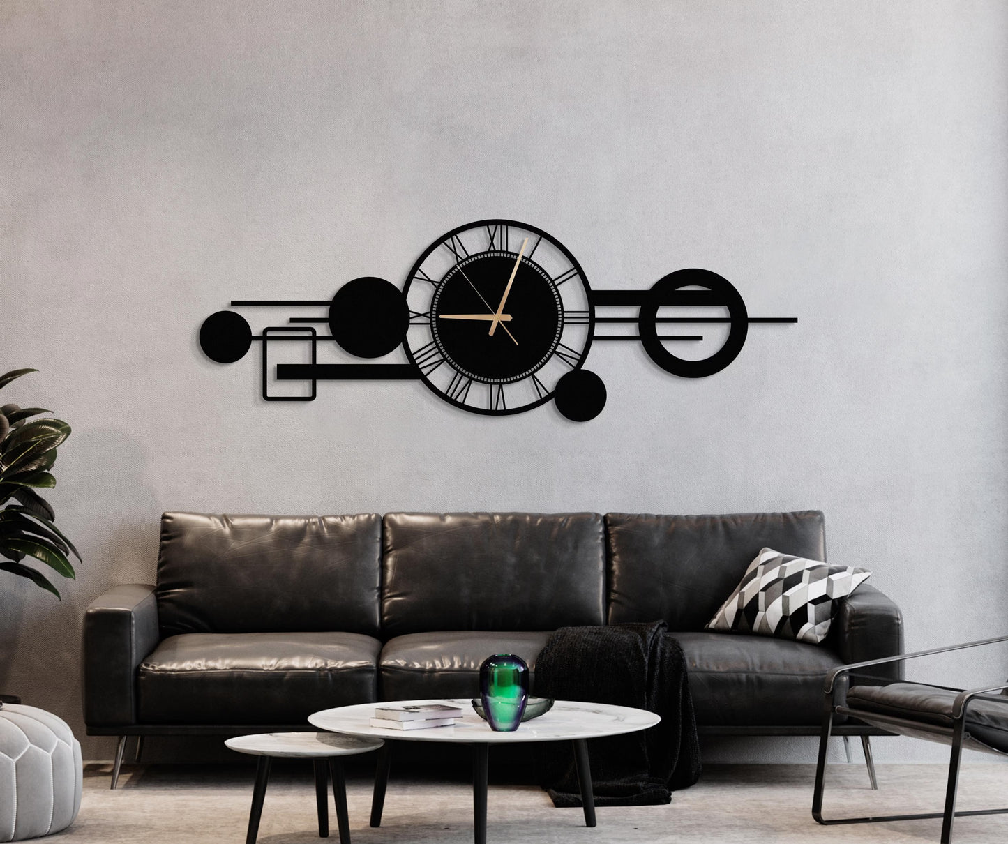 Metal Wall Clock, Large Wall Clock|Minimalist Wall Clock|Home Decor for Wall