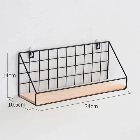 CHECKS AND BOXES WALL SHELF