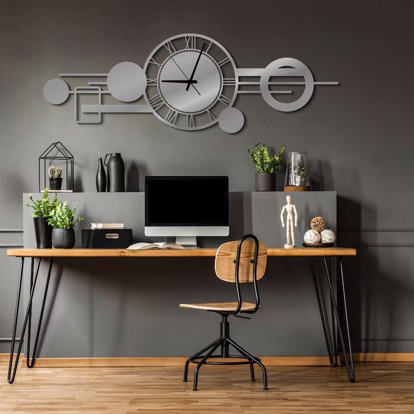 Metal Wall Clock, Large Wall Clock|Minimalist Wall Clock|Home Decor for Wall