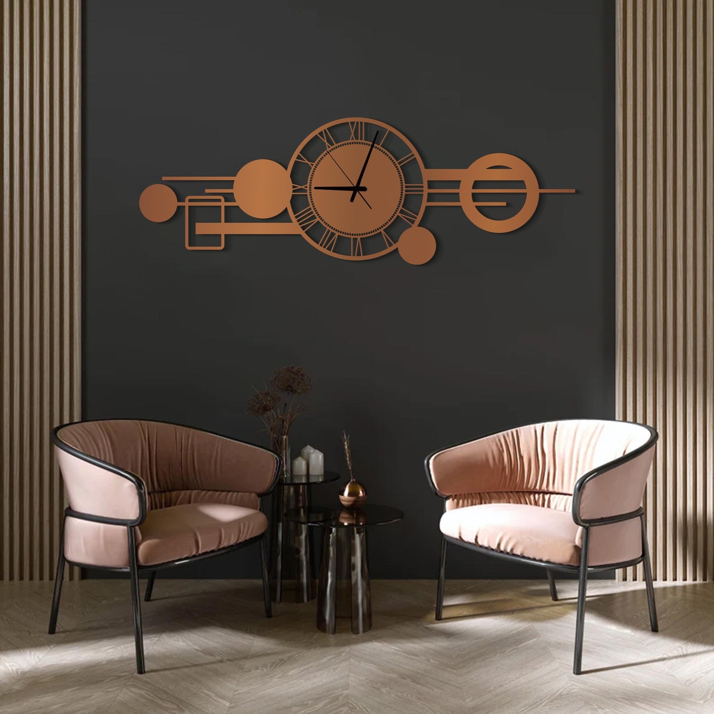 Metal Wall Clock, Large Wall Clock|Minimalist Wall Clock|Home Decor for Wall