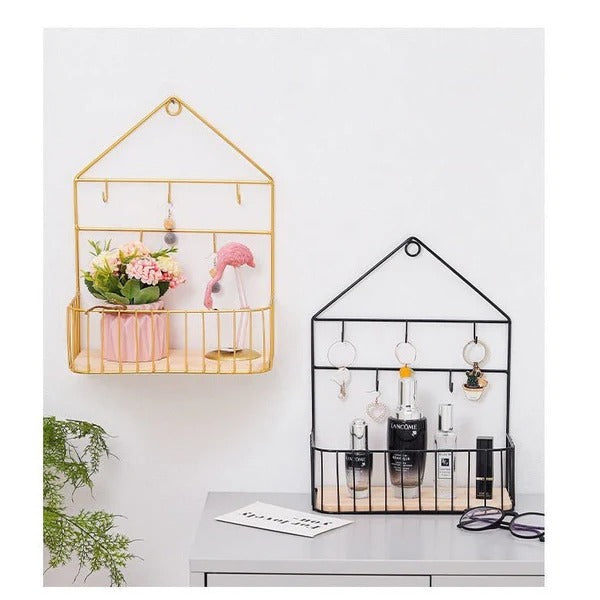 CREATIVE WALL MOUNTED SHELF - HOOKS