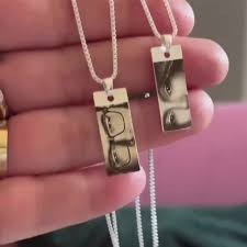 Personalized Stainless Steel Eyes Necklace for Women | Customized Eyes Engraving Photo Pendant