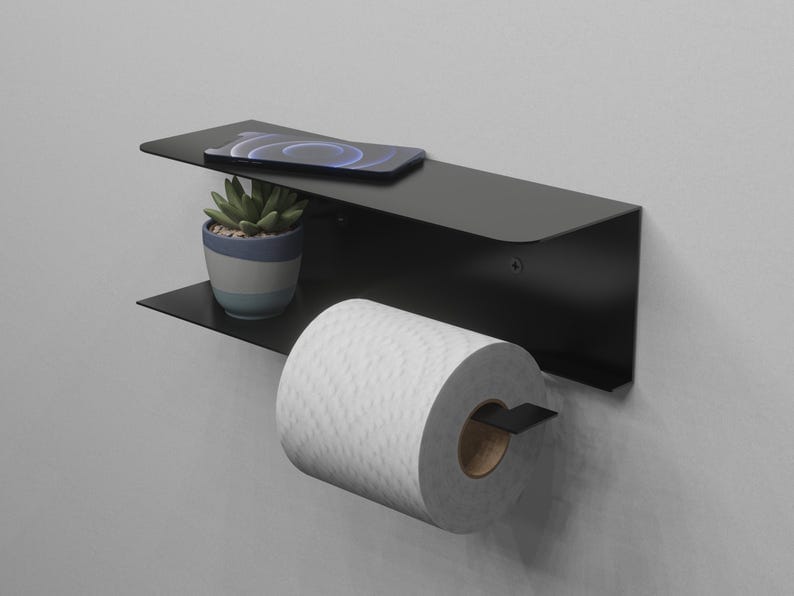 Elegant Gray Wall Mounted Towel Rack|Modern Metal Bathroom Organizer