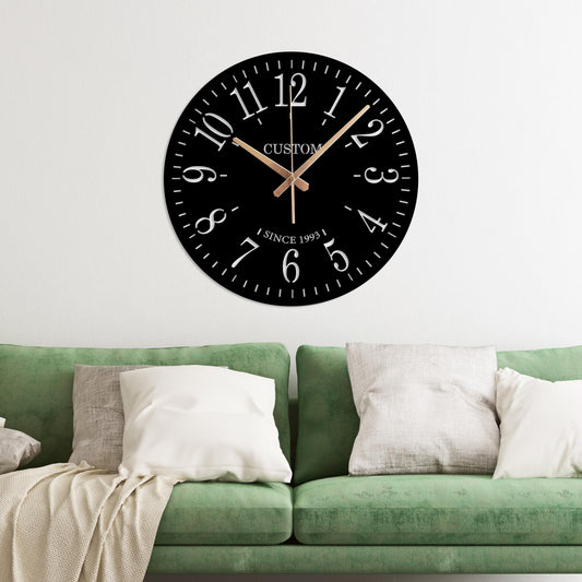 Personalized Metal Wall Clock with Custom Name And Date