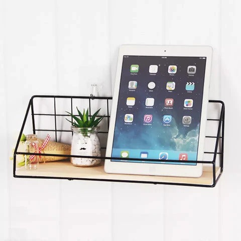 CHECKS AND BOXES WALL SHELF